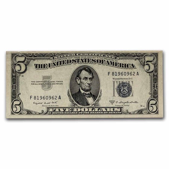1953-B $5.00 Silver Certificate AU (Fr#1657) 1953-B $5.00 Silver Certificate AU (Fr#1657)