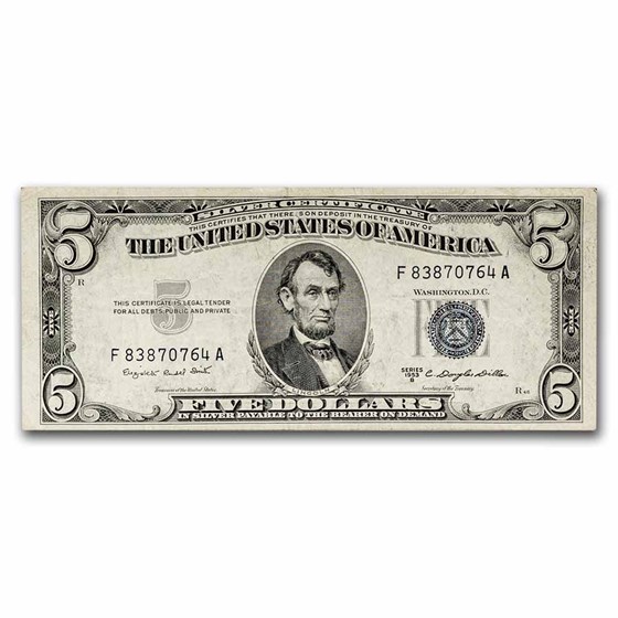 1953-B $5.00 Silver Certificate XF (Fr#1657) 1953-B $5.00 Silver Certificate XF (Fr#1657)