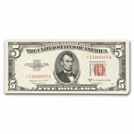 1953-B* $5.00 U.S. Note Red Seal AU (Fr#1534*) Star Note