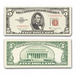 1953-B* $5.00 U.S. Note Red Seal AU (Fr#1534*) Star Note