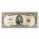 1953-B $5.00 U.S. Note Red Seal AU (Fr#1534)