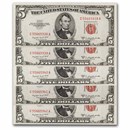 1953-B $5.00 U.S. Note Red Seal CU (Fr#1534) 10 Consec.