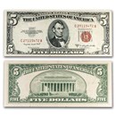 1953-B $5.00 U.S. Note Red Seal XF (Fr#1534)