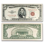 1953-B $5.00 U.S. Note Red Seal XF (Fr#1534)