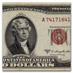 1953-C $2.00 U.S. Note Red Seal VF (Fr#1512)