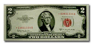 1953-C* $2.00 U.S. Notes Red Seal Choice CU (Fr#1512*) Star Note