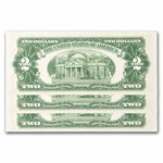 1953-C* $2.00 U.S. Notes Red Seal CU (Fr#1512*) 3 Consecutive