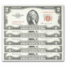1953-C* $2.00 U.S. Notes Red Seal CU (Fr#1512*) 43 Consecutive