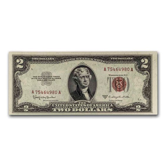 1953-C $2.00 U.S. Notes Red Seal CU (Fr#1512)