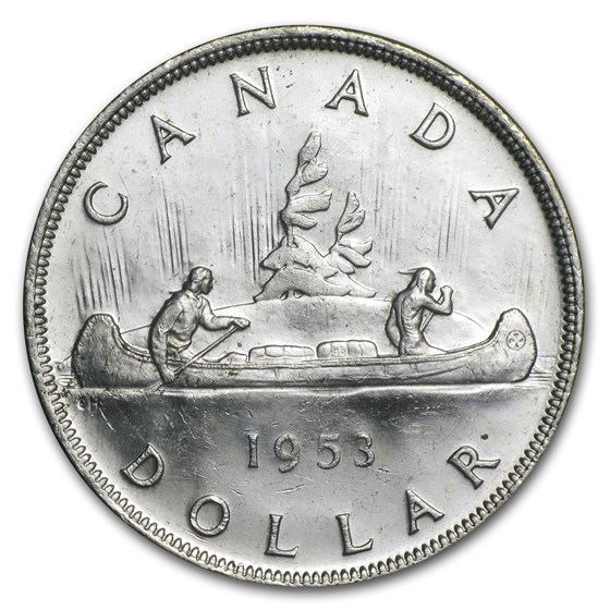 1953 Canada Silver Dollar Elizabeth II AU 1953 Canada Silver Dollar Elizabeth II AU