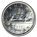 1953 Canada Silver Dollar Elizabeth II BU