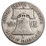 1953-D Franklin Half Dollar 20-Coin Roll Avg Circ