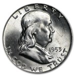 1953-D Franklin Half Dollar 20-Coin Roll BU