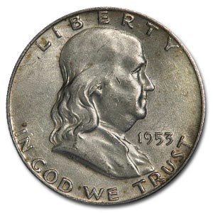 1953-D Franklin Half Dollar Fine/XF 1953-D Franklin Half Dollar Fine/XF