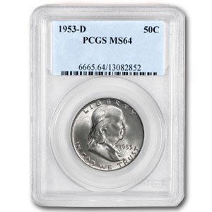 1953-D Franklin Half Dollar MS-64 PCGS