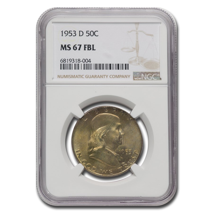 1953-D Franklin Half Dollar MS-67 NGC (FBL)