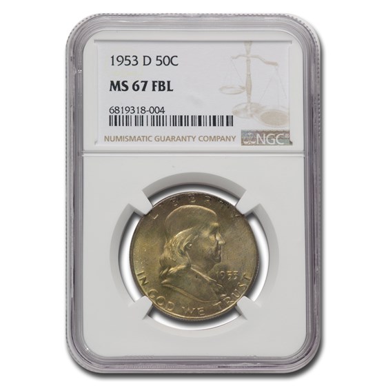 1953-D Franklin Half Dollar MS-67 NGC (FBL) 1953-D Franklin Half Dollar MS-67 NGC (FBL)