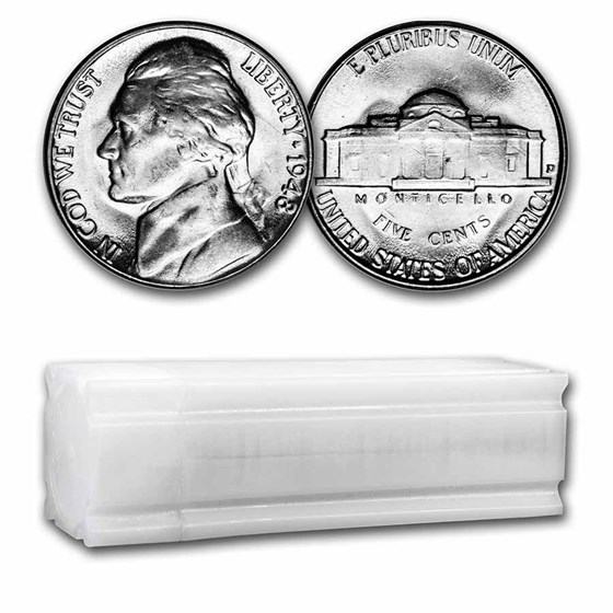 1953-D Jefferson Nickel 40-Coin Roll BU 1953-D Jefferson Nickel 40-Coin Roll BU