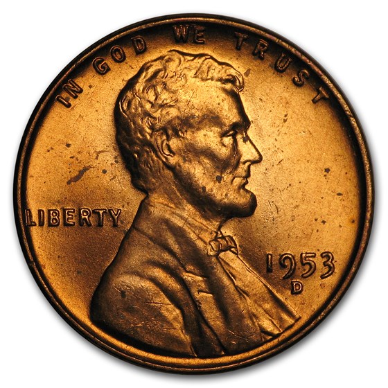 1953-D Lincoln Cent BU (Red) 1953-D Lincoln Cent BU (Red)