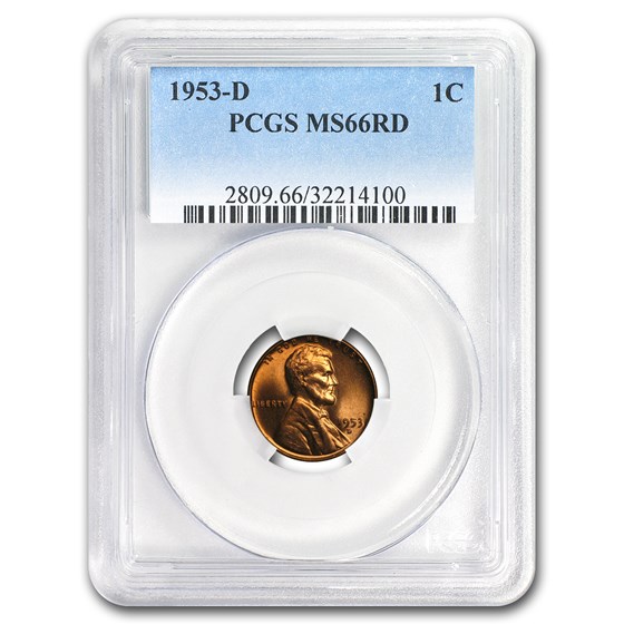1953-D Lincoln Cent MS-66 PCGS (Red) 1953-D Lincoln Cent MS-66 PCGS (Red)