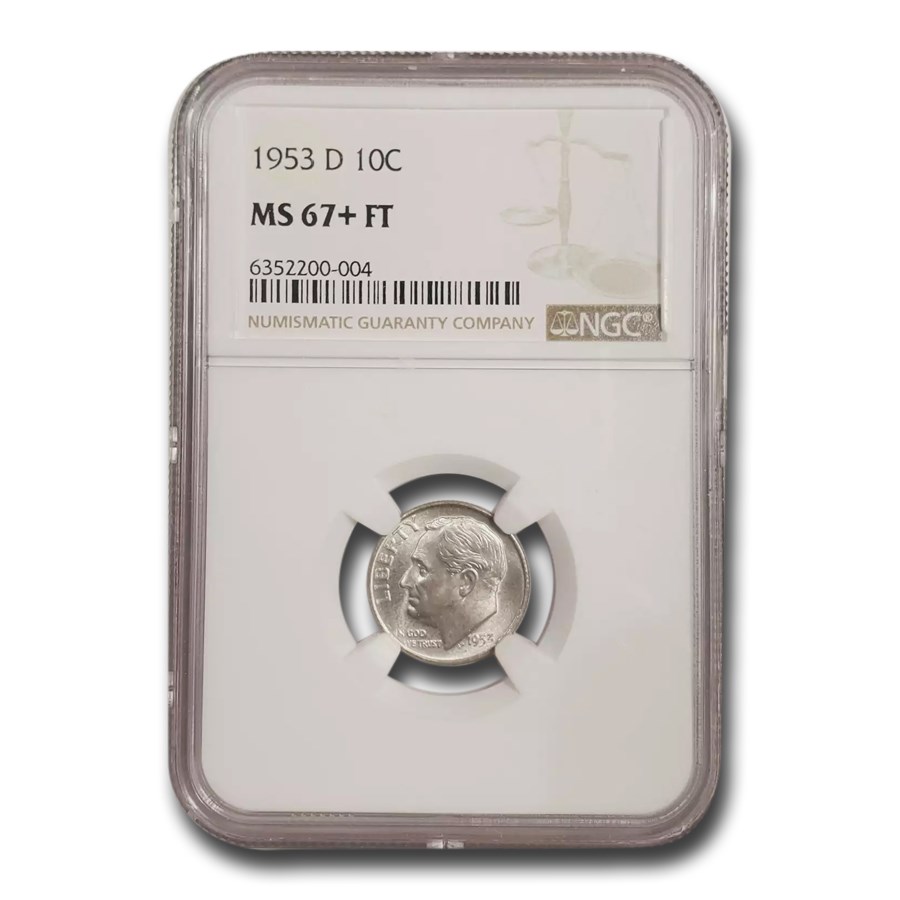 1953-D Roosevelt Dime MS-67+ NGC (FT)