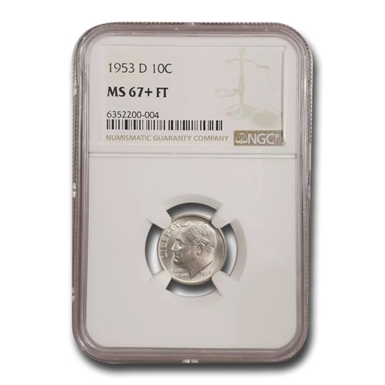 1953-D Roosevelt Dime MS-67+ NGC (FT) 1953-D Roosevelt Dime MS-67+ NGC (FT)