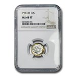 1953-D Roosevelt Dime MS-68 NGC (FT)
