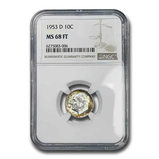 1953-D Roosevelt Dime MS-68 NGC (FT) 1953-D Roosevelt Dime MS-68 NGC (FT)