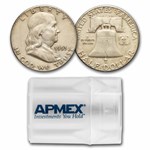 1953 Franklin Half Dollar 20-Coin Roll Avg Circ