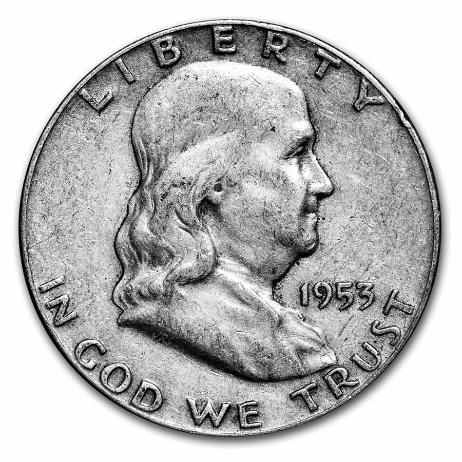 1953 Franklin Half Dollar Fine/XF