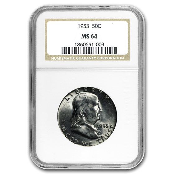 1953 Franklin Half Dollar MS-64 NGC