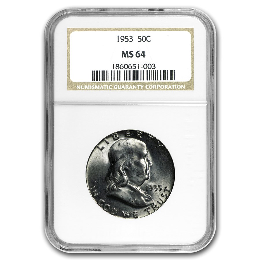1953 Franklin Half Dollar MS-64 NGC