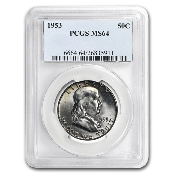 1953 Franklin Half Dollar MS-64 PCGS