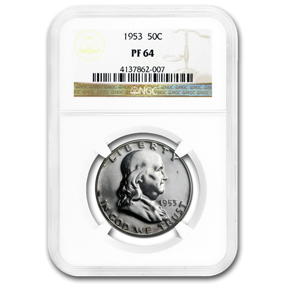 1953 Franklin Half Dollar PF-64 NGC 1953 Franklin Half Dollar PF-64 NGC