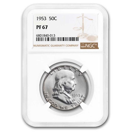1953 Franklin Half Dollar PF-67 NGC 1953 Franklin Half Dollar PF-67 NGC