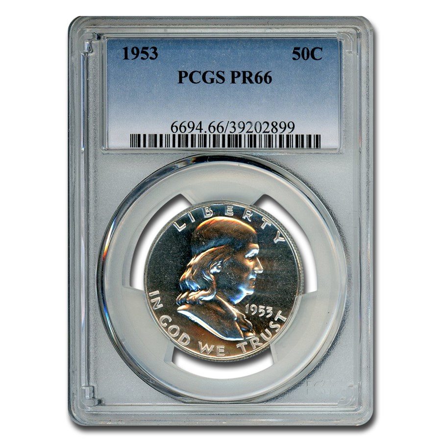 1953 Franklin Half Dollar PR-66 PCGS