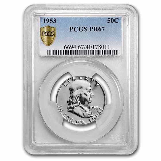 1953 Franklin Half Dollar PR-67 PCGS 1953 Franklin Half Dollar PR-67 PCGS
