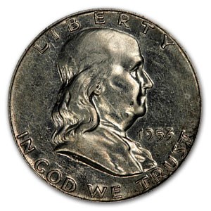 1953 Franklin Half Dollar Proof (Impaired) 1953 Franklin Half Dollar Proof (Impaired)