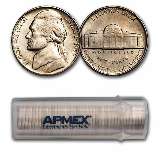 1953 Jefferson Nickel 40-Coin Roll BU 1953 Jefferson Nickel 40-Coin Roll BU