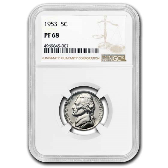 1953 Jefferson Nickel PF-68 NGC 1953 Jefferson Nickel PF-68 NGC