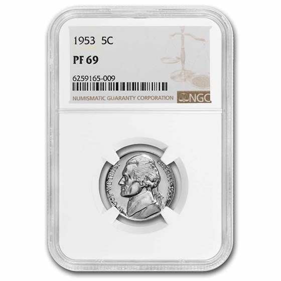 1953 Jefferson Nickel PF-69 NGC 1953 Jefferson Nickel PF-69 NGC