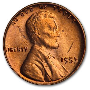 1953 Lincoln Cent BU (Red)