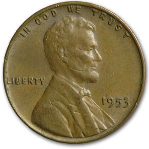 1953 Lincoln Cent Fine+ 1953 Lincoln Cent Fine+