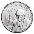 1953 Mexico Silver 5 Pesos Hidalgo Bicentennial AU (ASW .6431 oz)