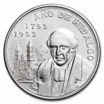 1953 Mexico Silver 5 Pesos Hidalgo Bicentennial AU (ASW .6431 oz)