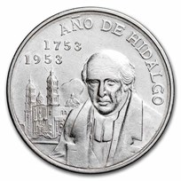 1953 Mexico Silver 5 Pesos Hidalgo XF (ASW .6431 oz)