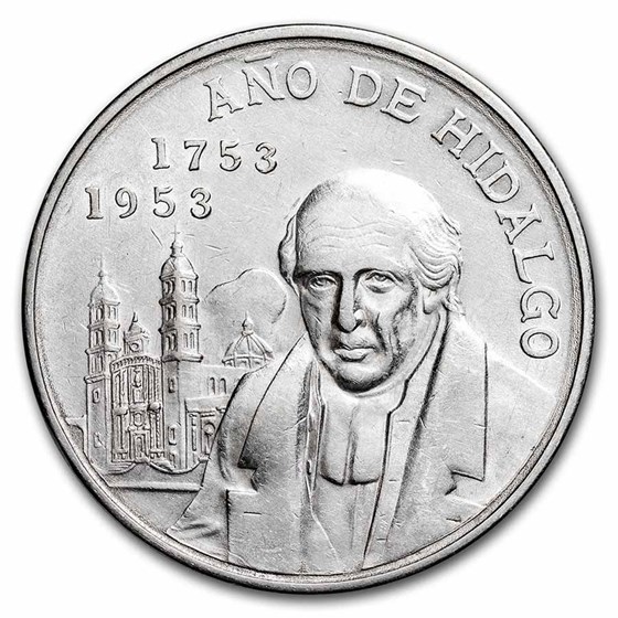 1953 Mexico Silver 5 Pesos Hidalgo XF (ASW .6431 oz) 1953 Mexico Silver 5 Pesos Hidalgo XF (ASW .6431 oz)