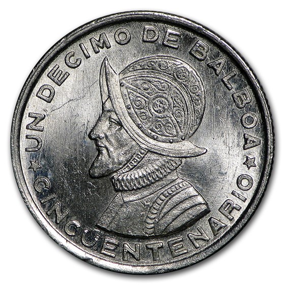 1953 Panama Silver 1/10 Balboa BU 1953 Panama Silver 1/10 Balboa BU