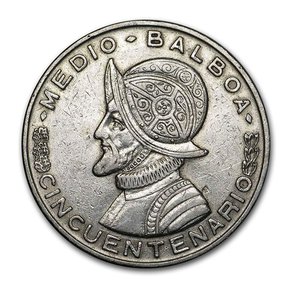 1953 Panama Silver 1/2 Balboa AU 1953 Panama Silver 1/2 Balboa AU