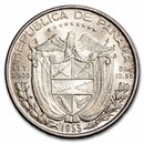 1953 Panama Silver 1/2 Balboa BU